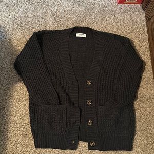 Zenana Waffle Knit Button Cardigan - S